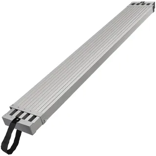 Vevor Teleskop-Arbeitsplanke aus Aluminium, 2,74-4,57 m, 227 kg Tragkraft, 31,75 cm breite Aluminium-Gerüstplanke, Verlängerungs-Bühnenplanke mit rutschfester Plattform, Gerüstleiter-Zubehör
