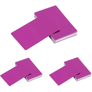 150 x Metall Visitenkarten Rohlinge, Metall Karten, Lila, Lnkjet- und Lasermarkierung Geeignet, Wasserfestes Aluminium, Gravierte Businesskarten für Büro und Office