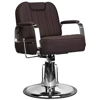 Activeshp Rufo Friseurstuhl Friseursessel Barberstuhl Bedienungsstuhl Friseureinrichtung Braun| 360 Grad drehbar | höhenverstellbar mit hydraulikpumpen |