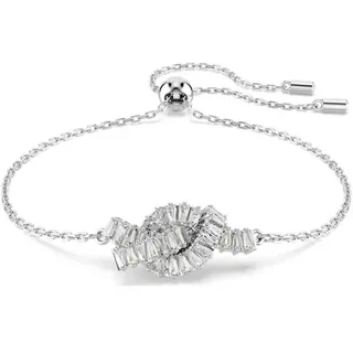 Swarovski Matrix Armband, Baguette-Schliff, Knoten, Weiß, Rhodiniert | OS