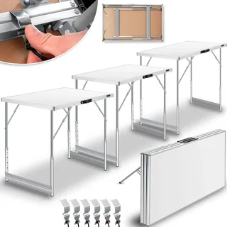Kesser KESSER® Multifunktionstisch Profi 3- teilig, 100 x 60 cm, Tapeziertisch 30kg Tragkraft je Tisch Mit Ausziehfunktion Klapptisch Flohmarktisch Beistelltisch Mehrzwecktisch Campingtisch höhenverstellbar