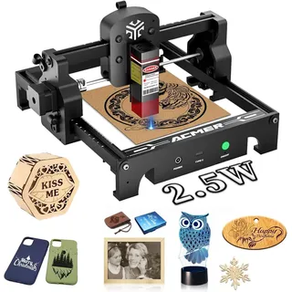 Laser Graviermaschine,Acmer S1 2.5W Lasergravur Maschine,Laser Gravur 10000mm/Min Laserschneider, 0.01mm HochpräZise Laser Cutter,Graviermaschine Laserklasse 4,ldeal für Kleinunternehmen,Handwerker