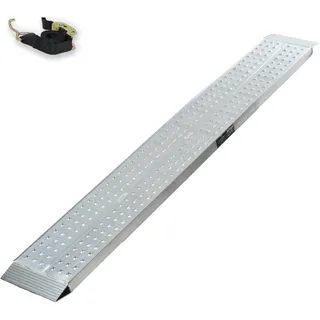 Baumarktplus TRUTZHOLM 1 x Auffahrrampe 200 x 28 cm 270 kg Alu gelocht starr grau Verladerampe Motorradrampe