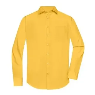 Herrenhemd Poplin Langarm JN678, gelb, Größe M - gelb - M
