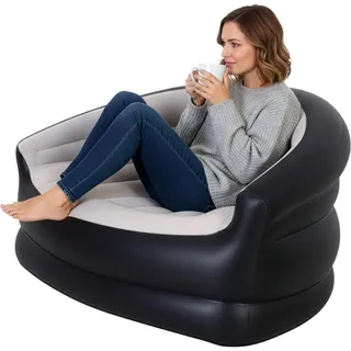 Avenli Luftsofa Grau, Schwarz, Kunststoff, Uni, Rechteckig, 87x71x138 cm Wohnzimmer, Sofas – Couches, Sofas