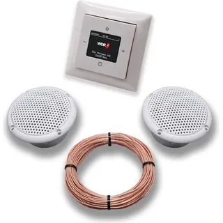 Busch Jäger DAB+ Unterputz Unterputzradio DAB Plus 8215 U – 101 Balance Si alpinweiß - Komplettset + 2 x Deckenlautsprecher Feuchtraum Badezimm...