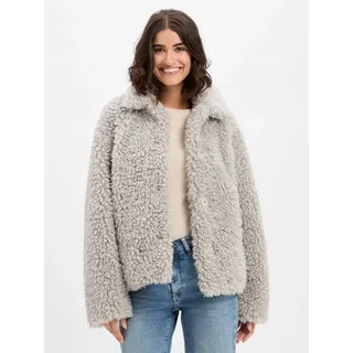 Amber & June Plüschjacke grau 44