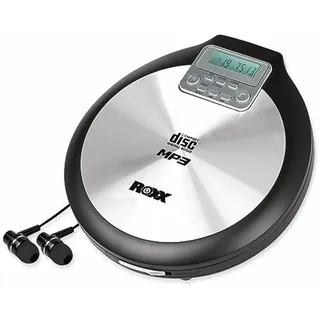 ROXX Tragbarer CD Player mit Kopfhörer MP3 fähig Antishock Discman mit Netzteil PCD 600