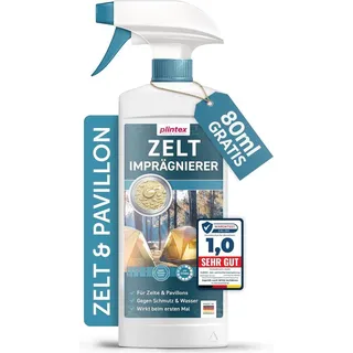 plintex PLINTEX® 580ml Zelt & Pavillon Imprägnierung - Imprägnierspray für Zelte, Markisen, Sonnenschirm oder Pavillons - effektiver Flächen- & Nahtdichter für Zelte - dermatologisch getestet & atmungsaktiv