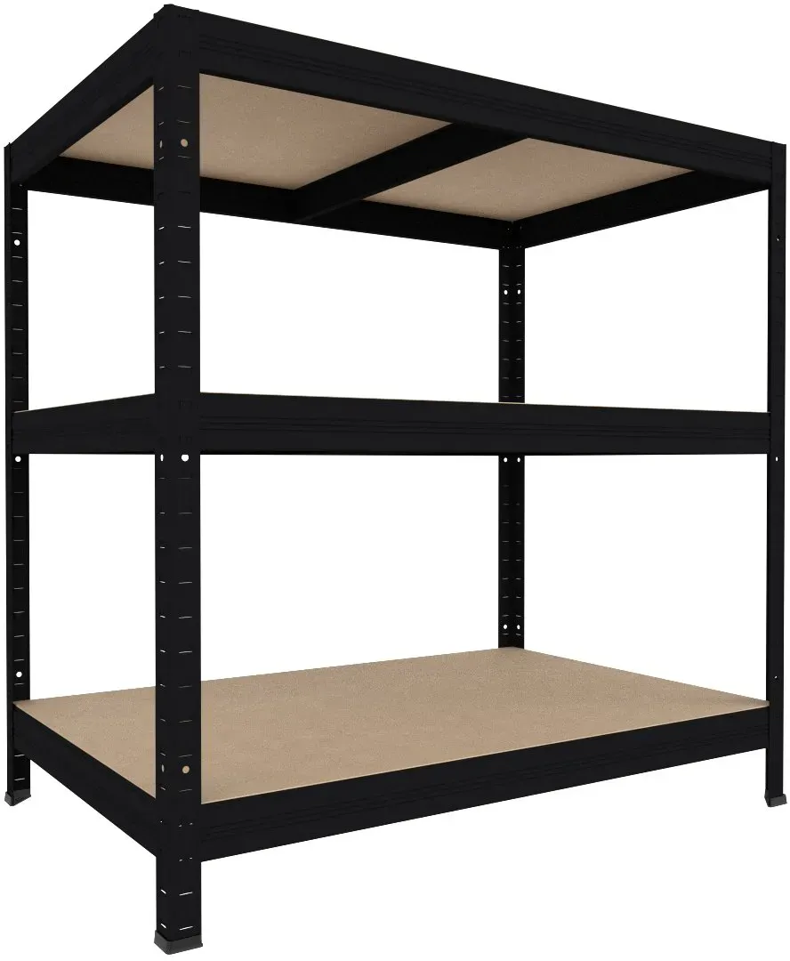Speisekammerregal Biedrax 50 x 60 x 90 cm, Schwarz, 3 Fachböden MDF, Fachlast 200 kg pro Fachboden