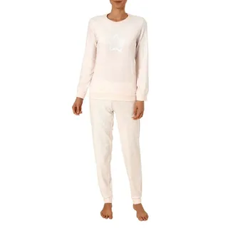 RELAX by Normann Frottee Pyjama langarm Schlafanzug Bündchen und Sterne in rose