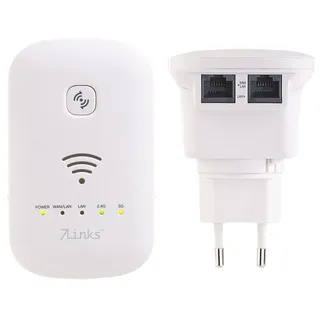 7links WiFi Repeater: Dualband-WLAN-Repeater, Access Point & Router, 1.200 Mbit/s, WPS-Taste (WiFi Verstärker, Dual Band WLAN Verstärker, Verstärkung)