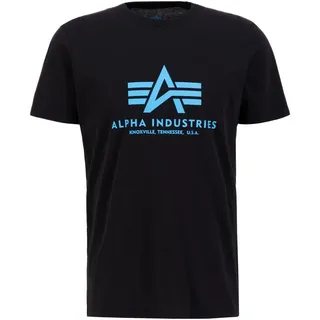 Alpha Industries Basic T-Shirt - Schwarz,Hellblau - L