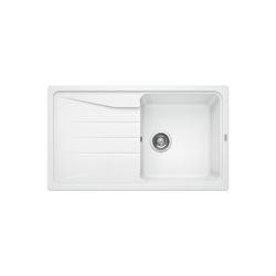 Single Bowl White Composite Kitchen Sink with Reversible Drainer - Blanco Lantos Sona 5 S Silgranit Puradur Ii