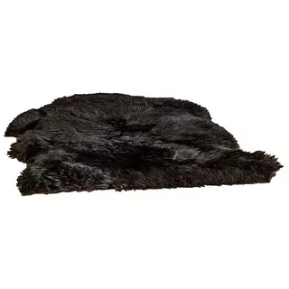 Lammfell  (100 % Echtfell, Schwarz, Länge: 90 cm)