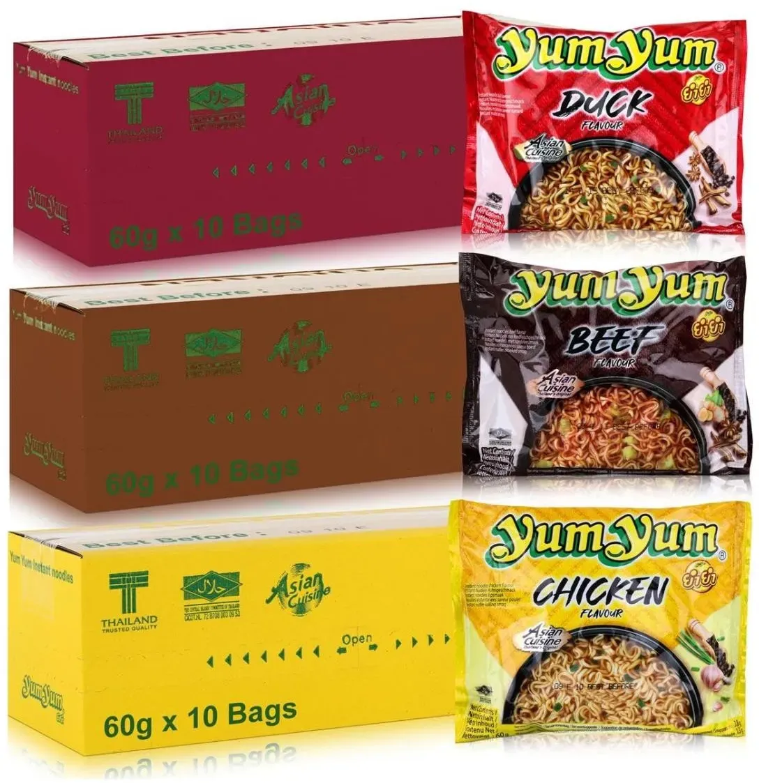 YUM YUM Instant Nudeln 60g Ente / Rind / Huhn Geschmack je 10x Multipack