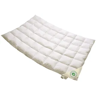 VitaSchlaf Vitaschlaf® BIO-LUXE-KBA W3 - Sommer Organic 100% GÄNSE Daunendecke Deutsche Qualität Downpass (155 x 220 cm)