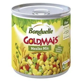 Bonduelle Gemüsekonserve Goldmais Mexiko Mix, ohne Zuckerzusatz, in der Dose, 300 g