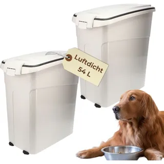 GarPet 2x Futtertonne Luftdicht mit Deckel Futtertonne Pferd Hund Hundefutter Aufbewahrung Hundefutter Box Trockenfutter Aufbewahrung Futterbox 54 L