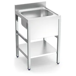 FRICOSMOS-Waschbecken mit Stütze zwischen 1C und 800x700x850 mm. Schaufelabmessungen 600x500x320 mm.