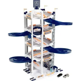 Theo Klein 3972 Mercedes-Benz Parkhaus mit 5 Ebenen I Stabile Parkgarage mit doppelter Abfahrtrampe, 2 Rennautos u.v.m.