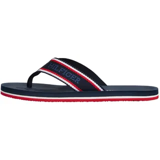 Tommy Hilfiger Herren Flip Flops Comfort Beach Sandal mit Logo, Blau (Desert Sky), 43