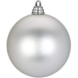 Inge-glas Weihnachtskugeln XXL Kunststoff Kugel Sterne 15cm 20cm & 30cm groß (Kugel 15cm Silber matt)