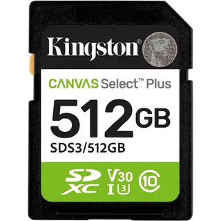 Kingston Canvas Select Plus - Flash-Speicherkarte - 512 GB SDXC UHS-I U3 V30