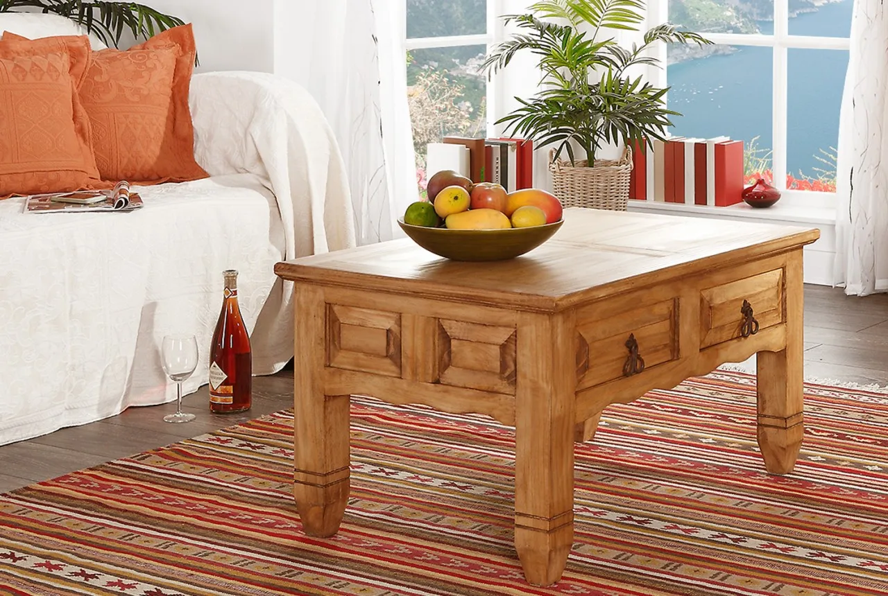 Couchtisch Wohnzimmertisch MEXICO, Landhausstil aus Mexiko, Pinie Massivholz Möbel
