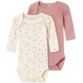 NAME IT Baby - Mädchen Nbfbody 2p Ls Buttercream Hearts Noos, Buttercream, 56