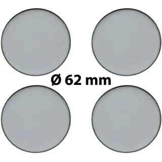4 x Ø 62 mm Polymere Aufkleber / Chrom-Optik / Nabenkappen, Felgendeckel