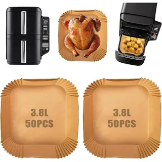 100 Stück Airfryer-Backpapier für Ninja Double Stack Air Fryer SL300EU, Airfryer-Zubehör für Ninja Double Stack 7,6 l SL300EU, Ninja Air
