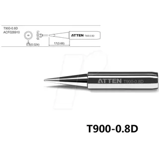ATTEN T900-0,8D - Lötspitze, 0,8 mm, bleistiftförmig, gerade