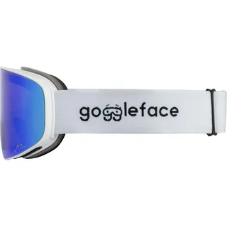GOGGLEFACE Straight Line Skibrille Weiß/Blau - Unisex weiß|blau 0