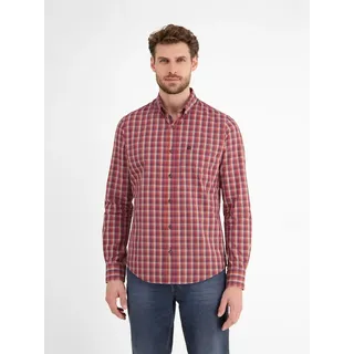 Lerros Karohemd LERROS Kariertes Herrenhemd mit Button-down-Kragen rot XXL