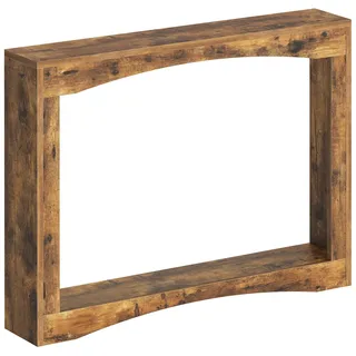 YATINEY Konsolentisch 100 cm lang, schmaler Flurtisch, Eingangstisch, Beistelltisch, Vintage-Flair, aus Holz, hinter dem Sofa, für Wohnzimmer, Flur und Eingangsbereich, Vintagebraun XCT19RR