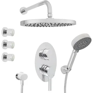 Welfenstein Unterputz Armatur Duscharmatur Regendusche Seitenbrause Set FA34-KOS