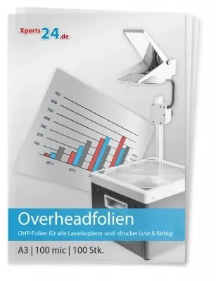 Overhead-Folien für Laserkopierer und -drucker s/w und farbig A3