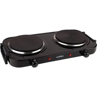 Grafner Kochplatte doppelt 2000 Watt mit klappbaren Griffen schwarz KP10880