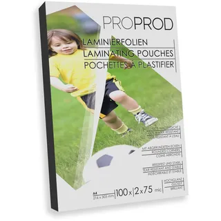 Pavo ProProd Premium Laminierfolien, 100 Stück, A4, 2 x 75 Mikrometer, hochglanz