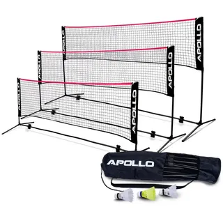 Apollo Badminton Volleyball | 400cm | 500cm | in schwarz/rot | Gr.: 300 cm höhenverstellbar – 300cm