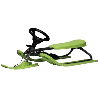 STIGA Snowracer Iconic - Robuster Lenkschlitten für Kinder ab 5 Jahren mit Stahlrahmen, Bremse und Zugseil, Max. Belastung 80 kg - Ideal für Winterspaß