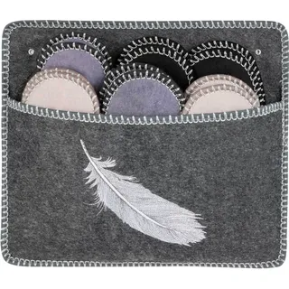 Onvaya ONVAYA® ABS Gästepantoffel | Feder grau | 6er Set | Antirutsch Sohle | Hausschuhe | Filzpantoffel | Gr. 36-45 Gästehausschuhe - Grau