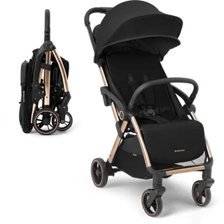 KIKKABOO Kinderwagen Eden Bis 22 kg, Federung Regenschutz, Schwarz