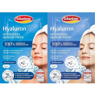 Schaebens Hyaluron Hydrogel Augen-Pads, Cooling-Effekt, reduziert Augenschatten und Schwellungen bis zu 81% mit Hyaluronsäure und Panthenol für alle Hauttypen (Packung mit 2)