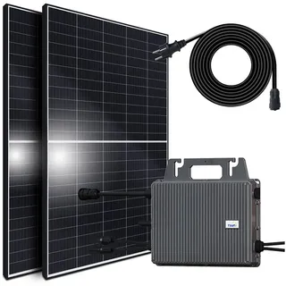 sunniva Balkonkraftwerk 850/800W Solaranlage mit 800W Growatt Micro Wechselrichter 2 x 425 W