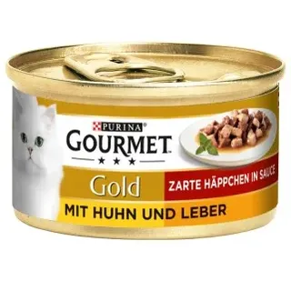 Purina GOURMET Gold Zarte Häppchen 12x85g Huhn & Leber