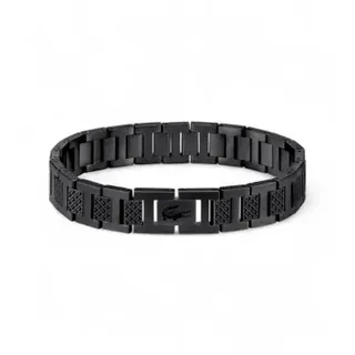 Lacoste für Herren. 2040119 Armband Metropole goldplattiert (OSFA), Schwarz, Lässig, Rostfreier Stahl