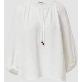 s.Oliver - Musselin-Bluse mit Raglanärmeln und Raffung, Damen, creme, 40