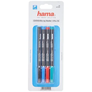 Hama CD/DVD Marker, set of 4 pieces, black-red-blue-green